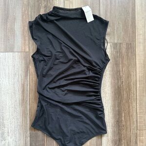 Mesh Cowl Neck Bodysuit